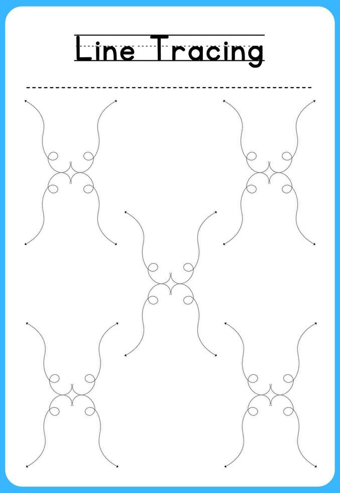 HAND DRAWN LNE TRACING PRACTICE FOR KIDS vector