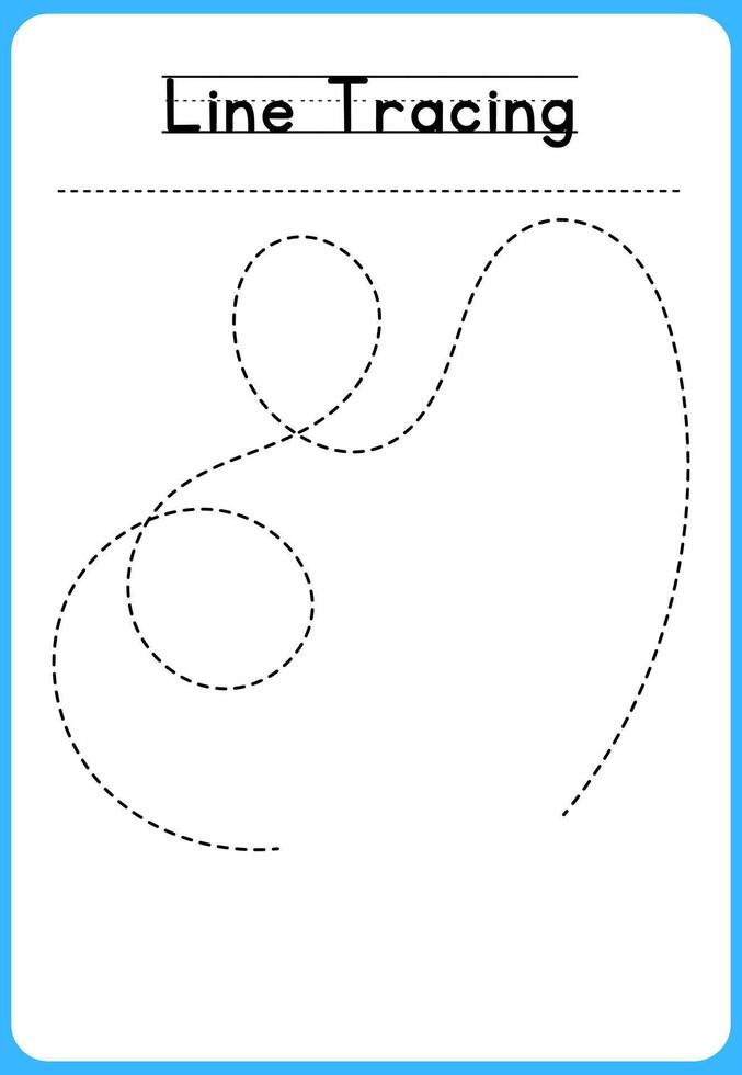 HAND DRAWN LNE TRACING PRACTICE FOR KIDS vector