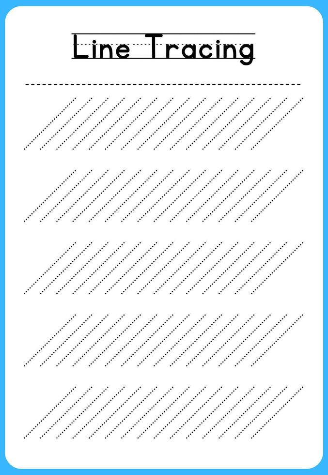 HAND DRAWN LNE TRACING PRACTICE FOR KIDS vector