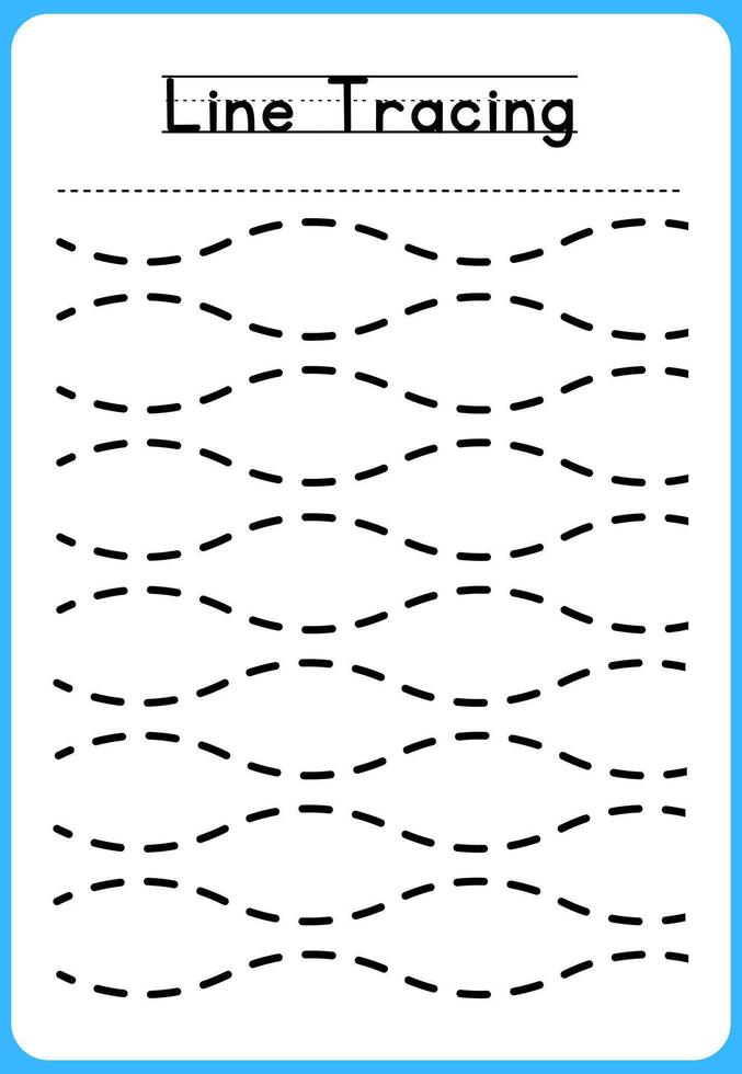 HAND DRAWN LNE TRACING PRACTICE FOR KIDS vector