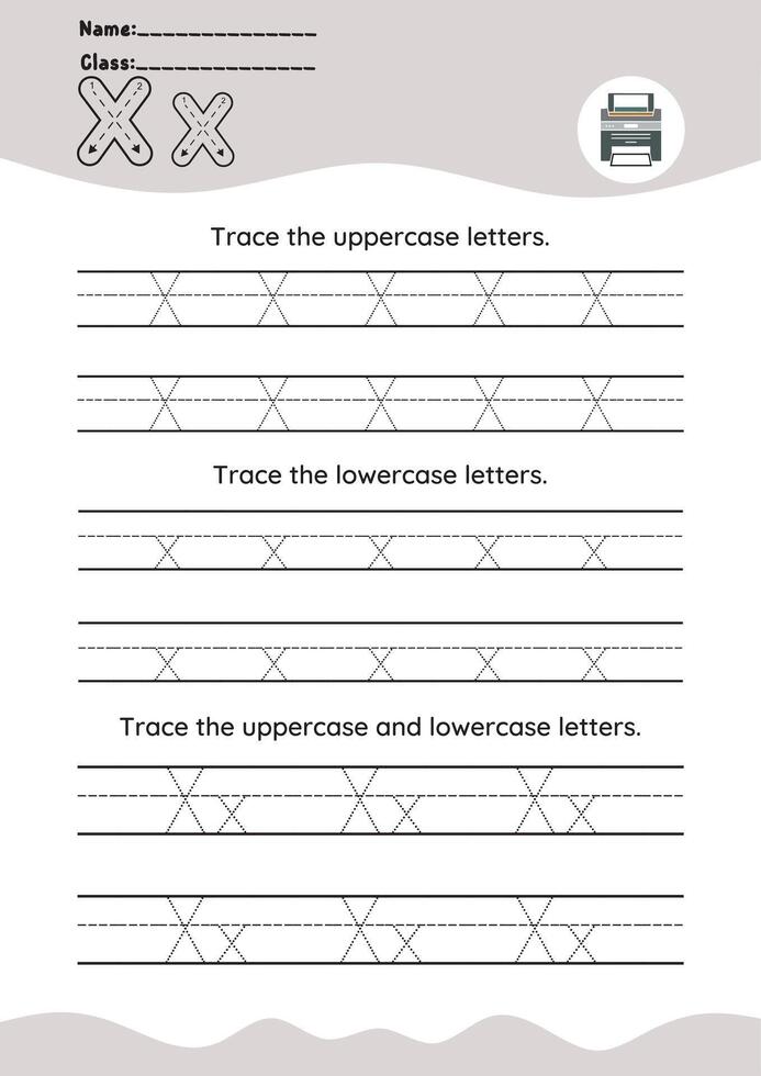 hand drawn letter tracing A TO Z for kids hand practicing vector