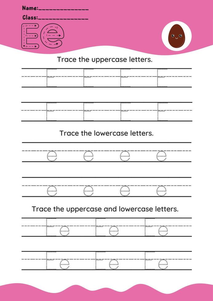 hand drawn letter tracing A TO Z for kids hand practicing vector