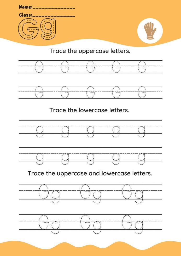 hand drawn letter tracing A TO Z for kids hand practicing vector