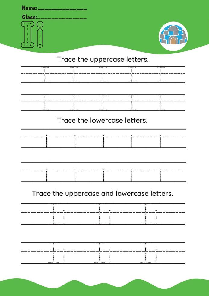 hand drawn letter tracing A TO Z for kids hand practicing vector
