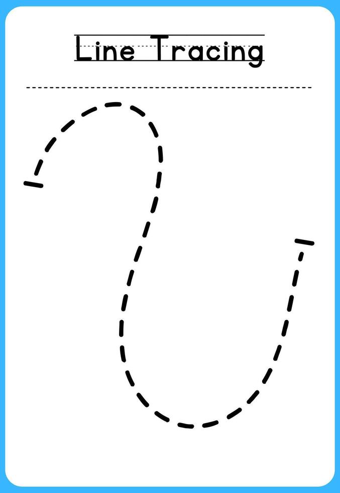 HAND DRAWN LNE TRACING PRACTICE FOR KIDS vector