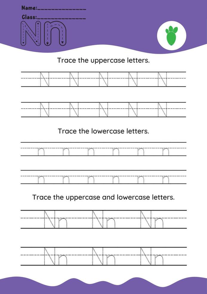 hand drawn letter tracing A TO Z for kids hand practicing vector