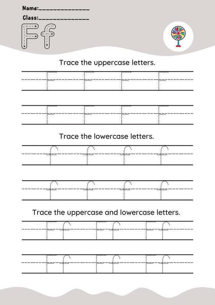 hand drawn letter tracing A TO Z for kids hand practicing vector