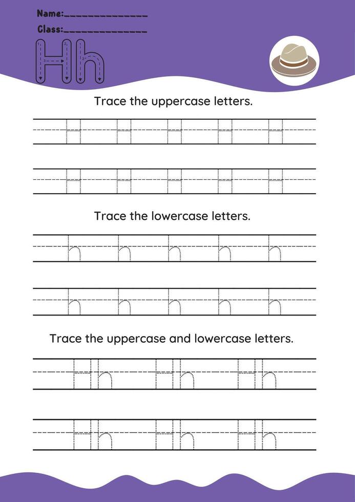 hand drawn letter tracing A TO Z for kids hand practicing vector