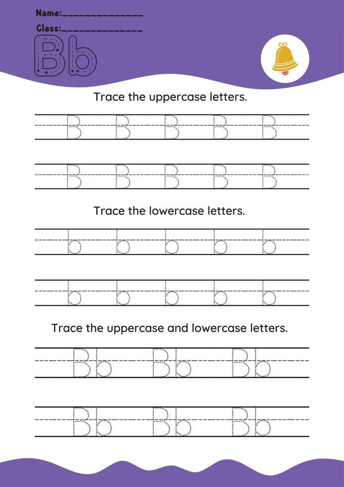 hand drawn letter tracing A TO Z for kids hand practicing vector