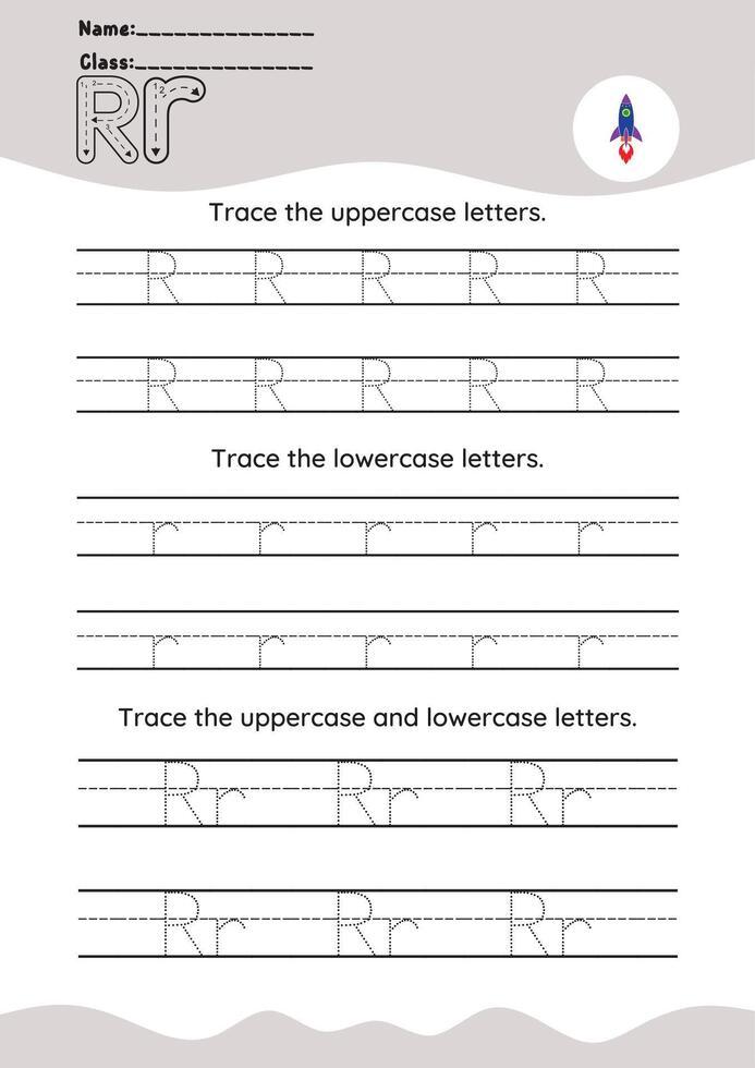 hand drawn letter tracing A TO Z for kids hand practicing vector