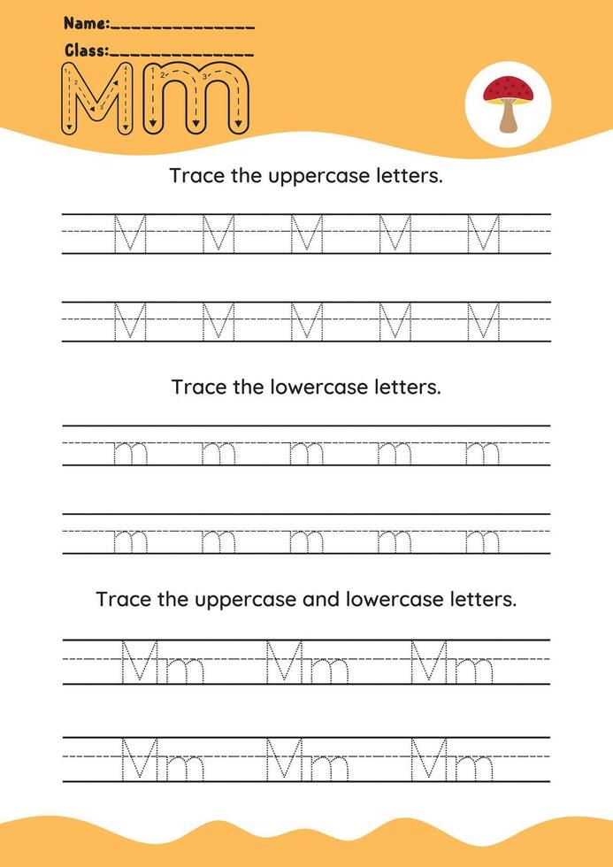 hand drawn letter tracing A TO Z for kids hand practicing vector