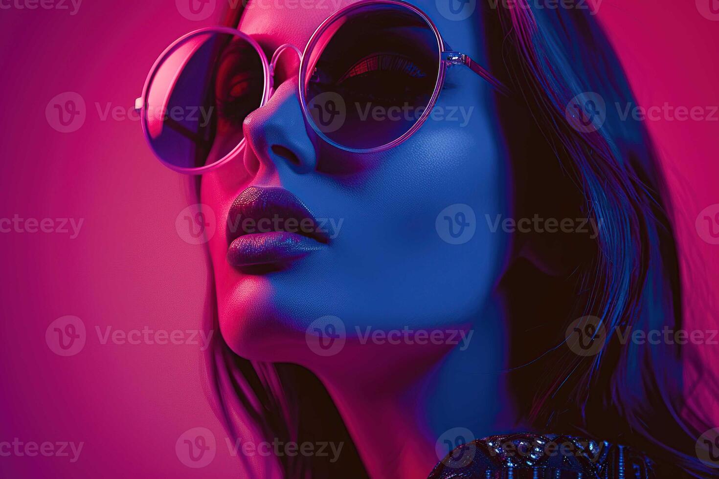 Female Model Wearing Sunglasses photo