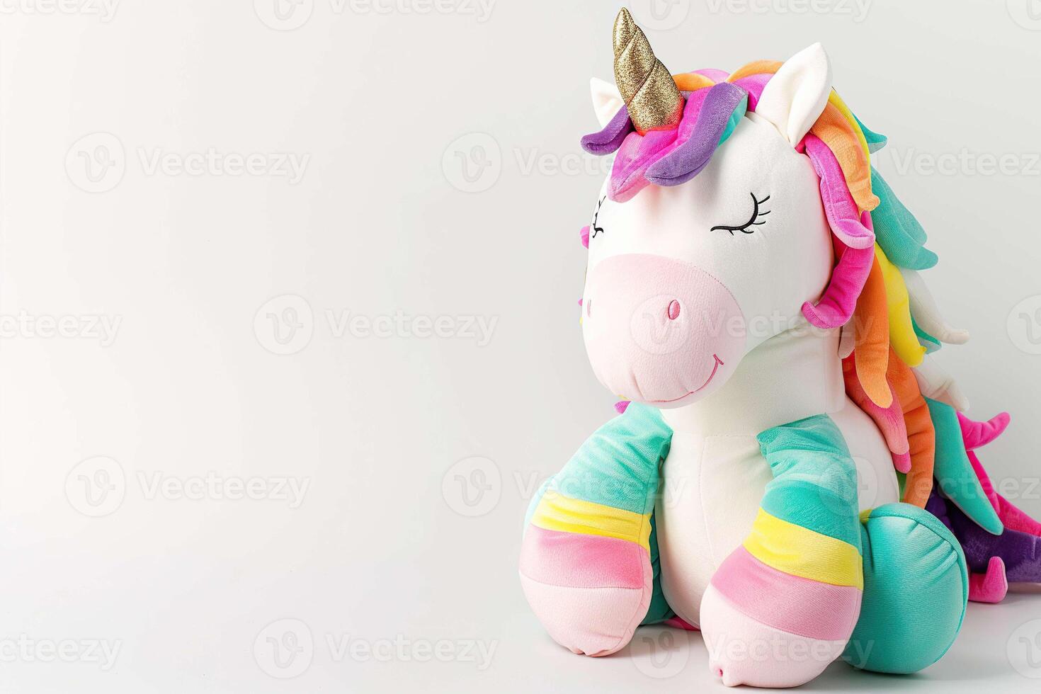 Unicorn Plush Pillow on White photo