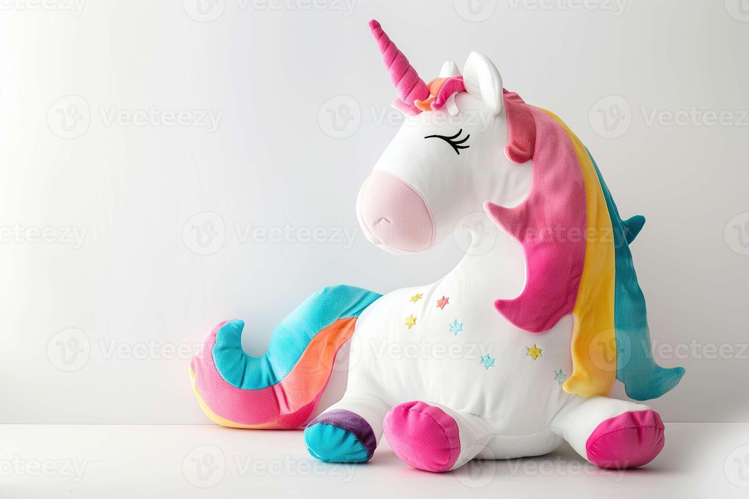 Unicorn Plush Pillow on White photo