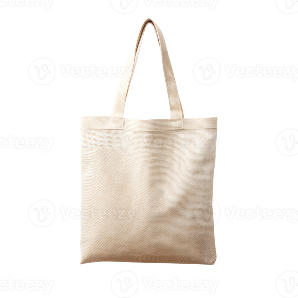 Plain canvas tote bag isolated on transparent background png