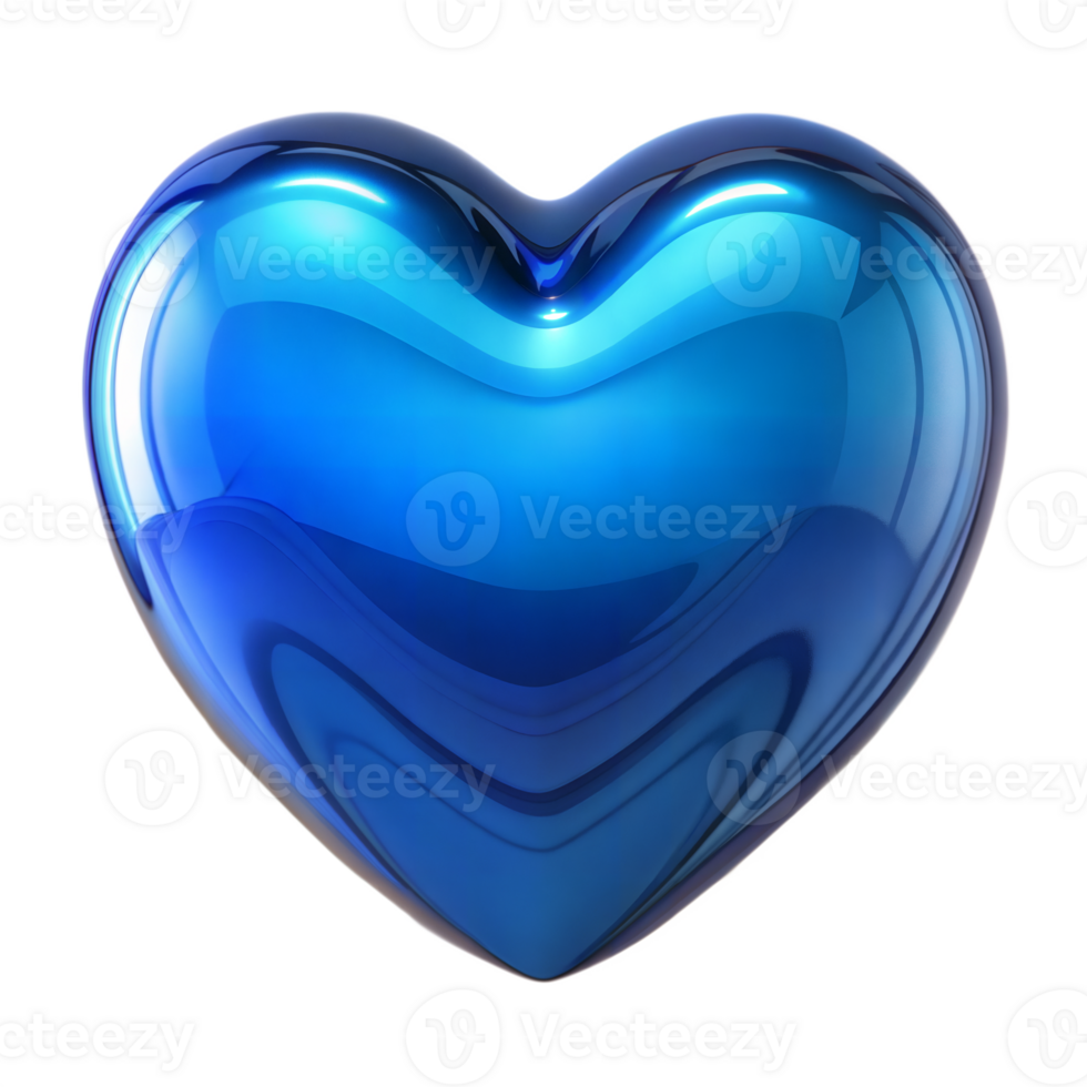 Shiny blue heart shape symbolizing love and affection png