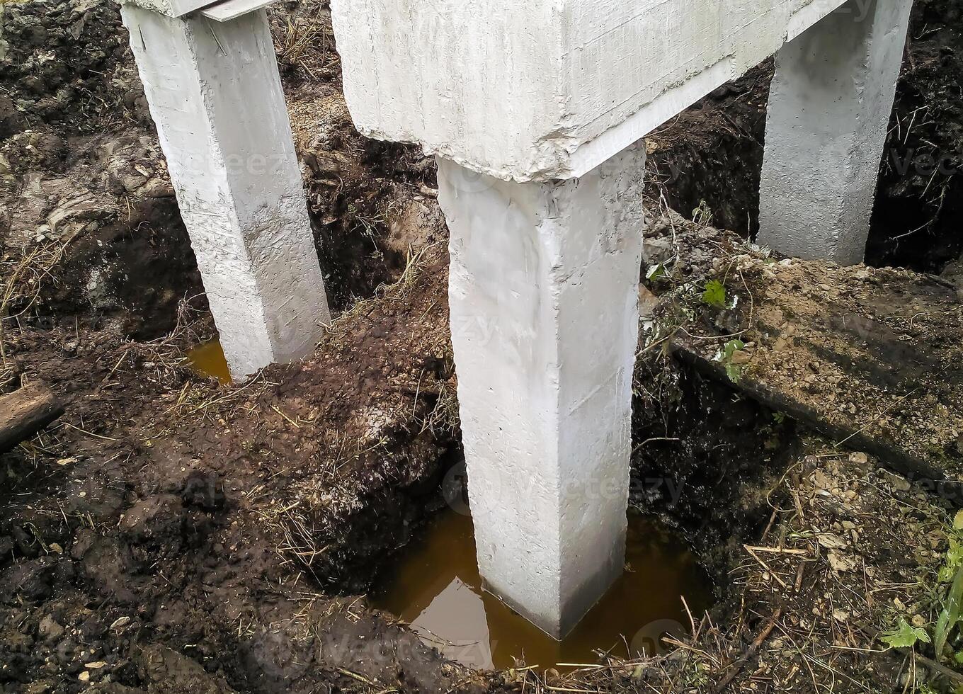 Details of electrical substration in building process. photo