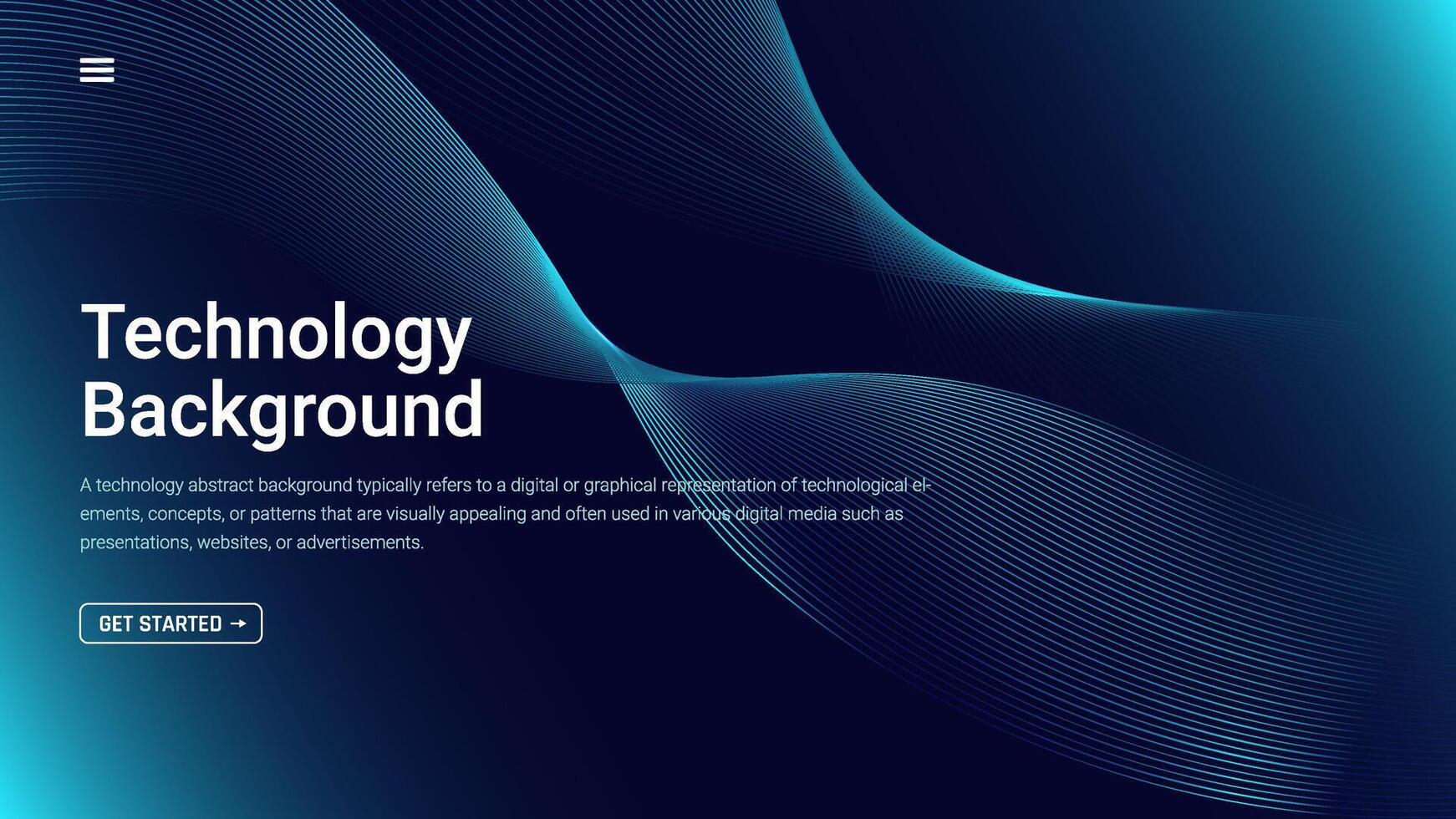 Technology Abstract Background with Wavy Blue Lines. Modern abstract background inspired by modern technology trends. vector