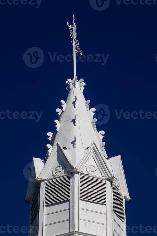 Historical chapel Our Lady of La Valvanera built in 1903 at the beautiful heritage town of Salamina in the department of Caldas in Colombia photo