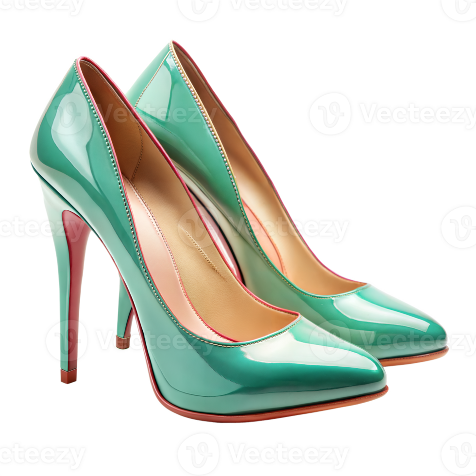 Elegant green high heels for fashion and style png