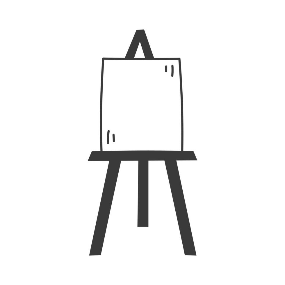 Easel Doodle Line Icon vector