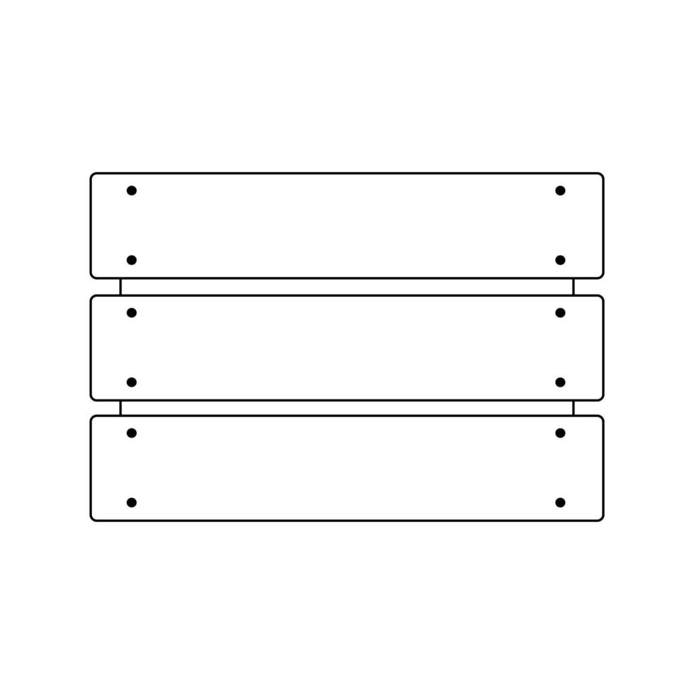 Empty Wooden Box Line icon. Linear style Storage Box isolated on white. Sign for mobile concept and web design. Garden Wood crate Outline Symbol, logo illustration. Graphic Art. vector