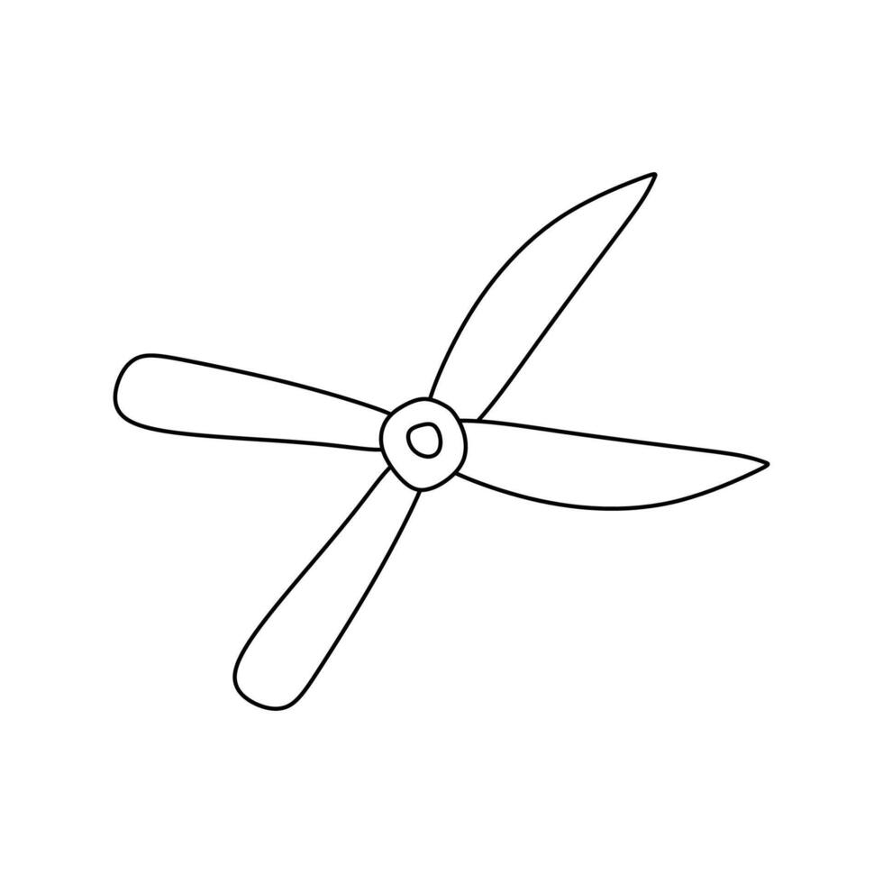 Linear Garden Scissors. Outline Illustration Isolate on White background. Stationery care trim line Doodle coloring icon. Design element, Black and White Graphic object. Gardening Instrument. vector