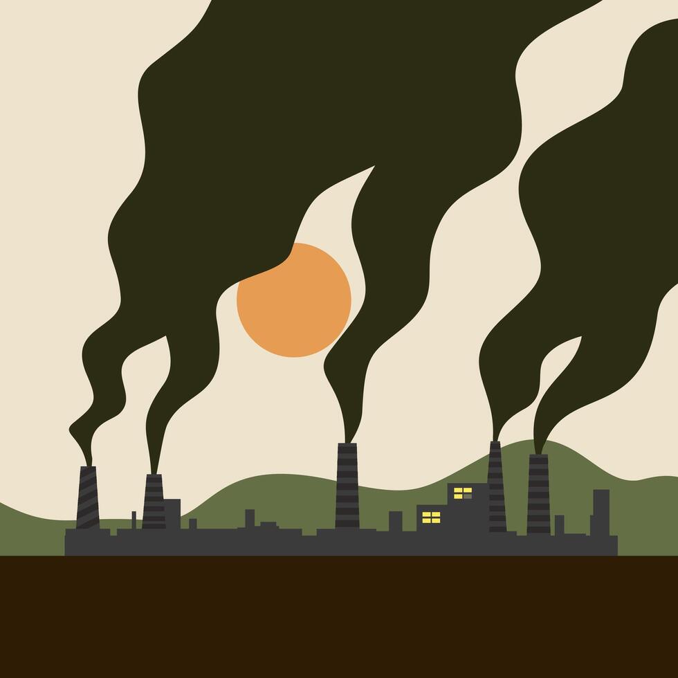 Industrial pollution illustration vector