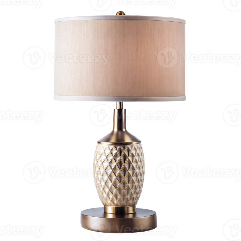 Elegant decorative table lamp with textured base and shade png