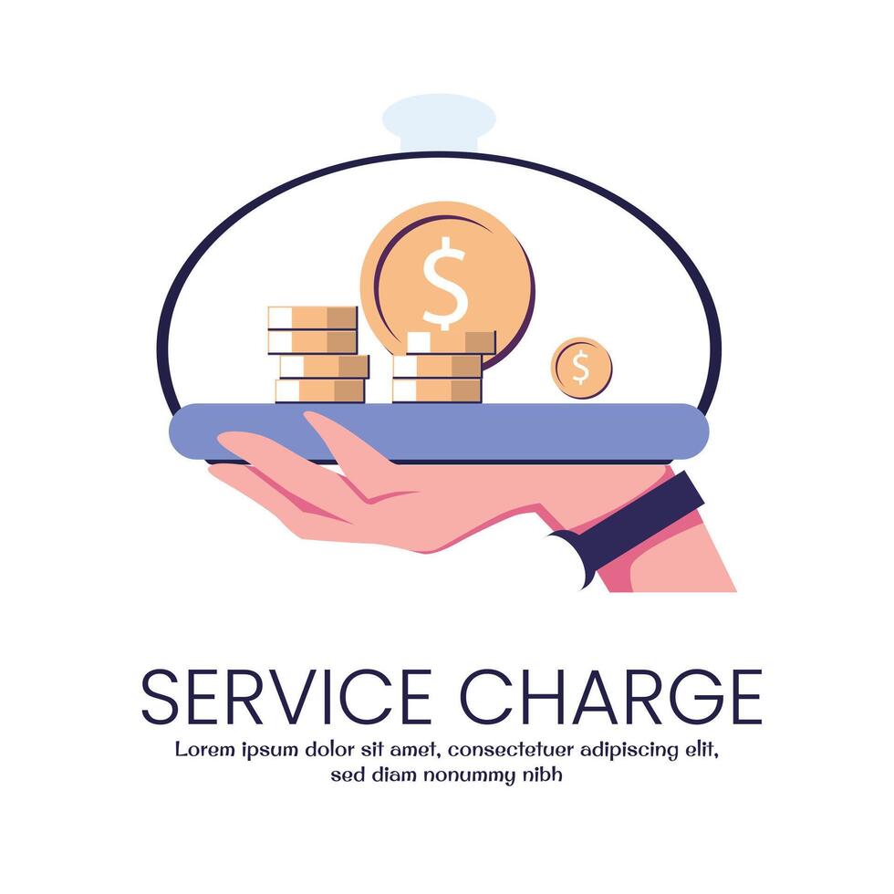service charge flat style illustration design vector