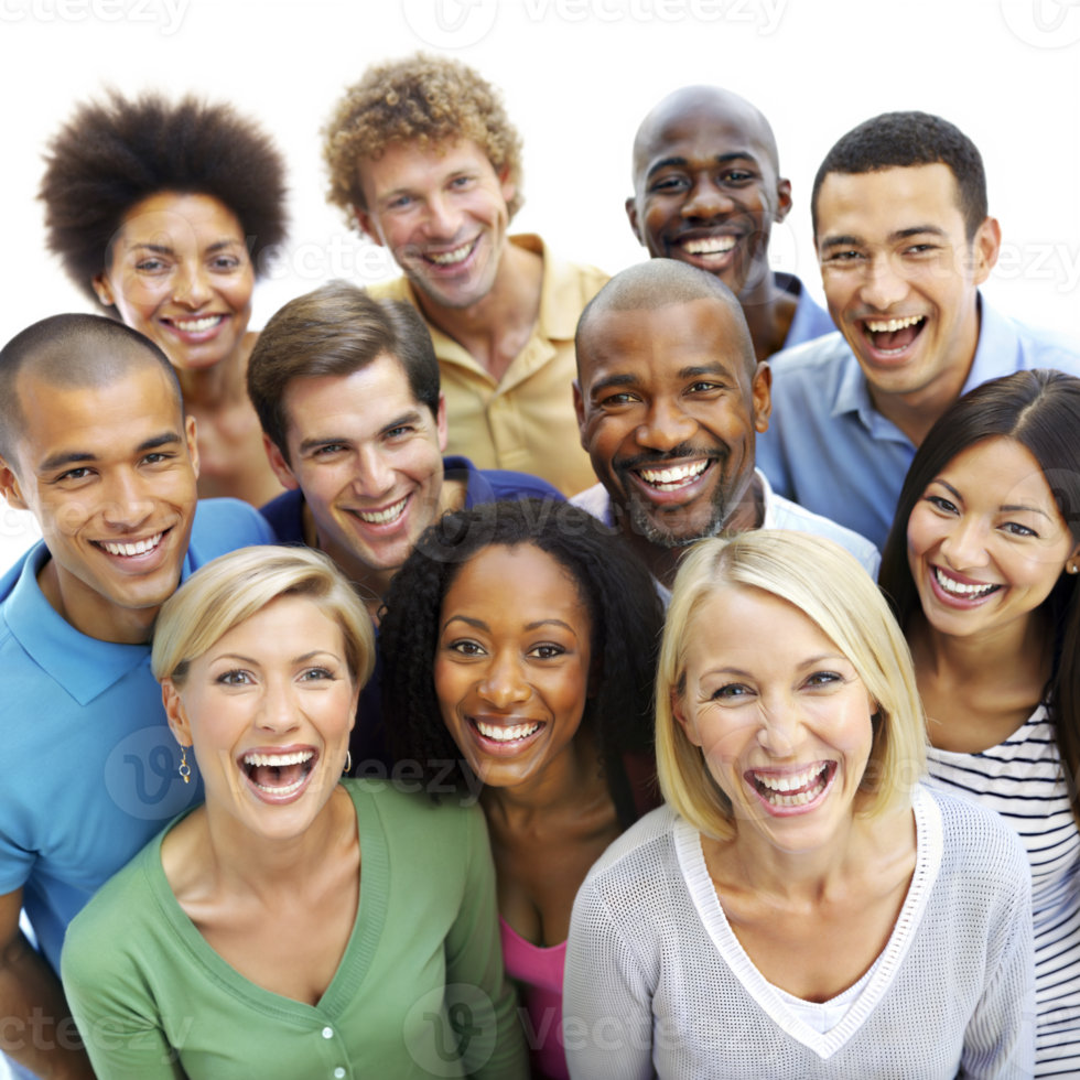 Diverse group of people smiling and laughing together png