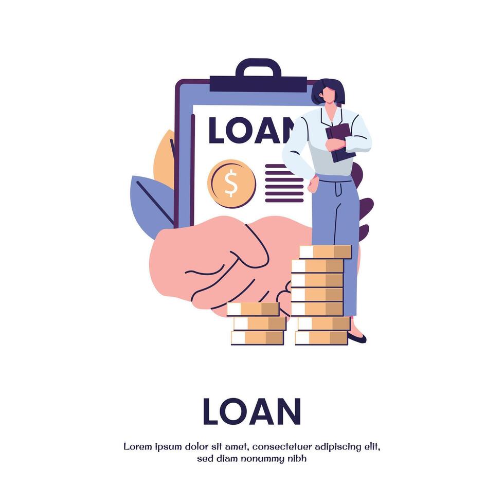 loan flat style illustration design vector