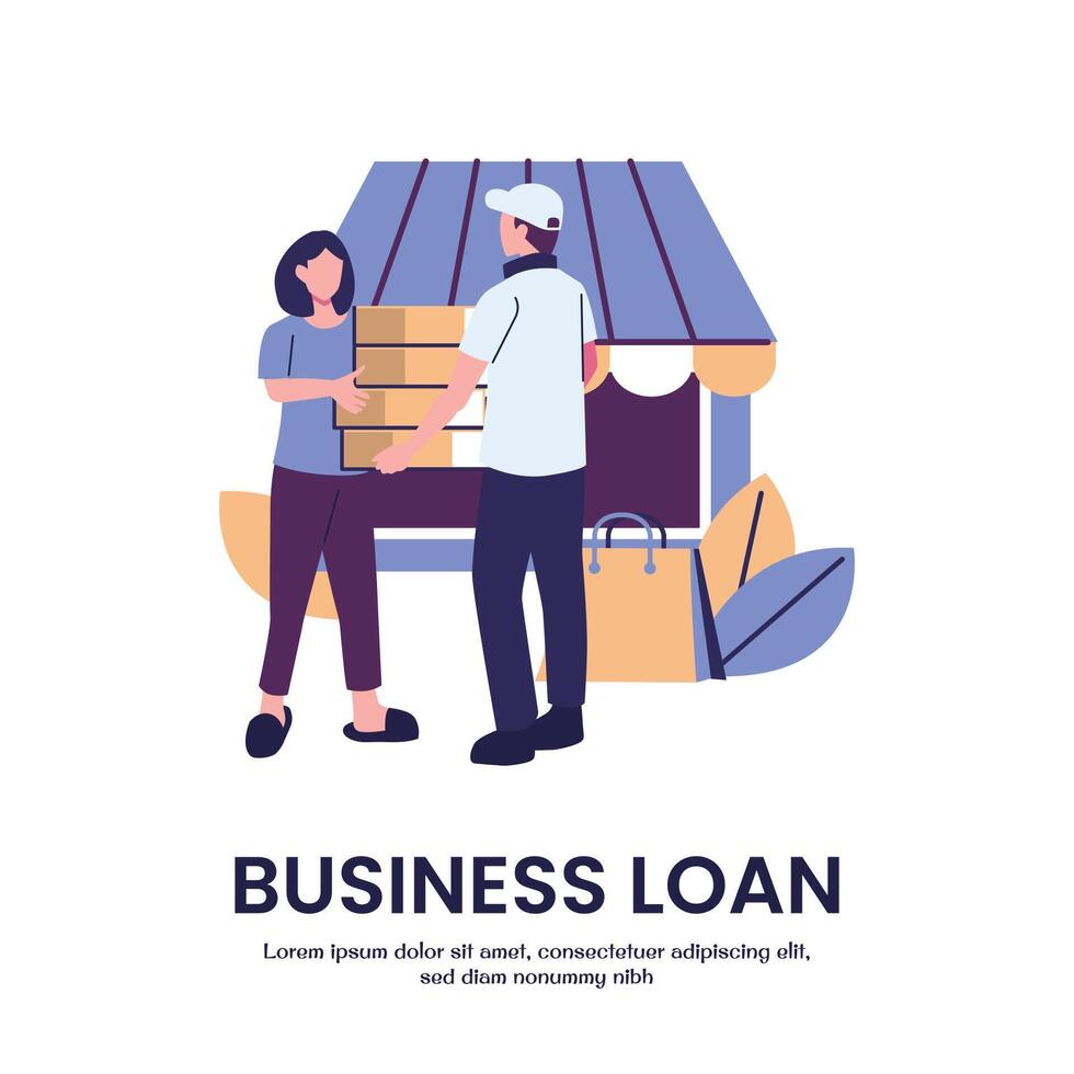 business loan flat style illustration design vector