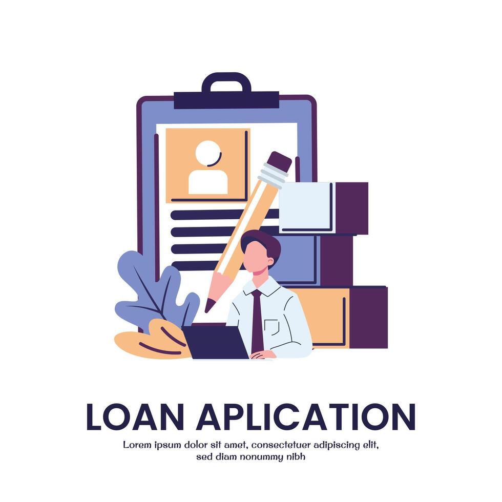 loan application flat style illustration design vector