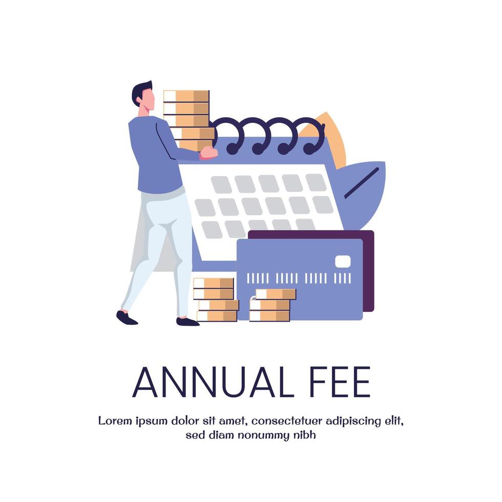 annual fee flat style illustration design vector
