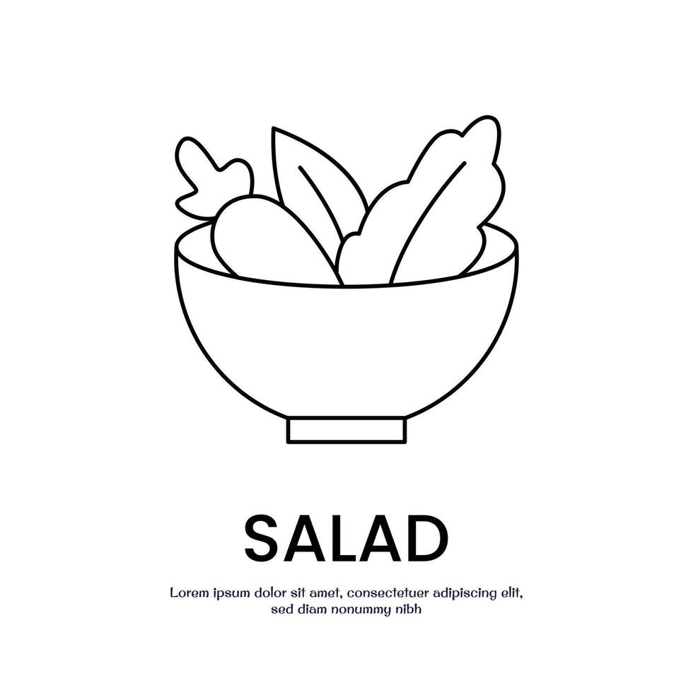 salad thin outline icon design good for web or mobile app vector