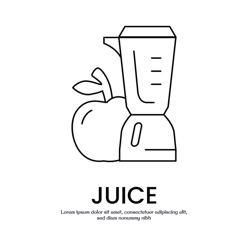 juice thin outline icon design good for web or mobile app vector