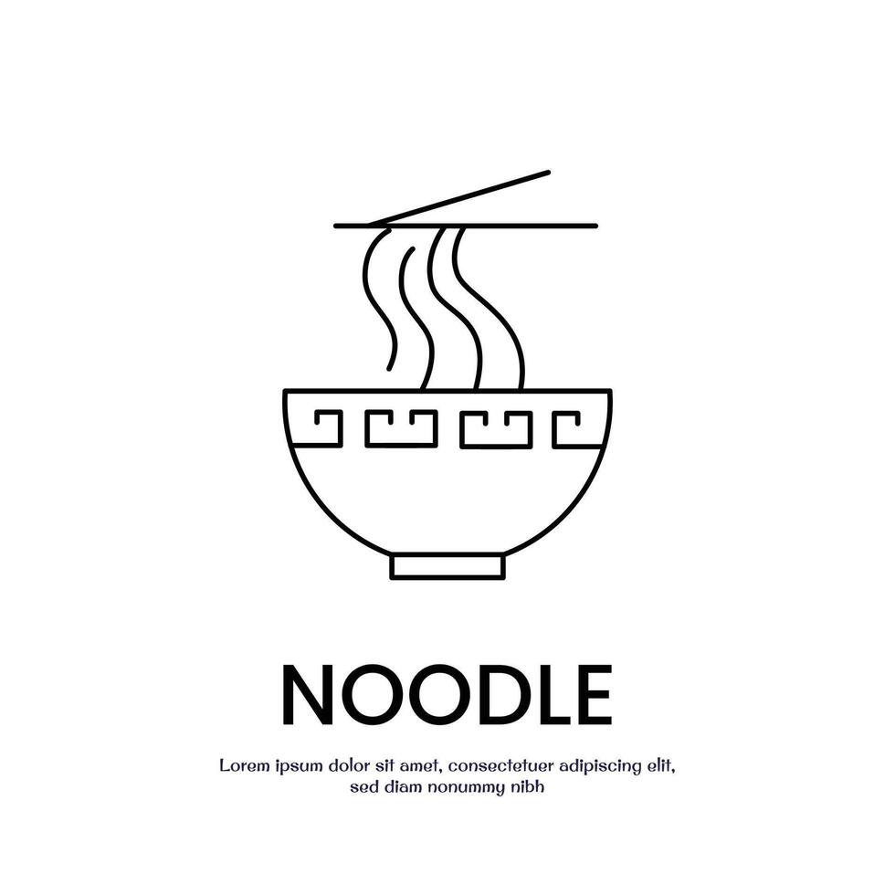 noodle thin outline icon design good for web or mobile app vector