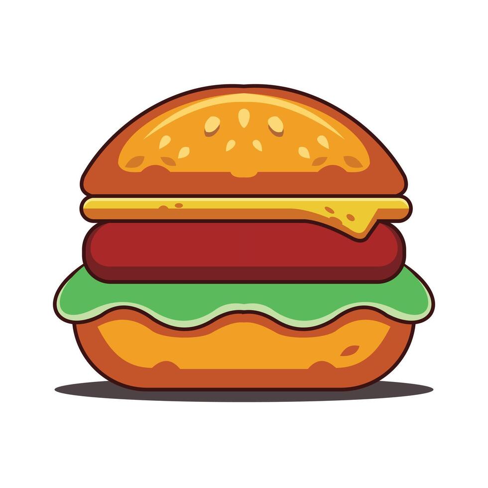 illustration of hamburger snack design vector