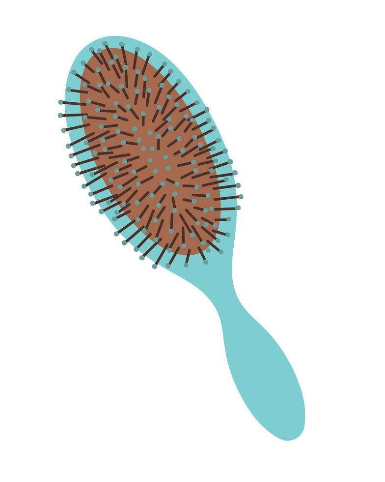 Massage comb in clip art style. Hairdressing styling tool. Isolated illustration vector