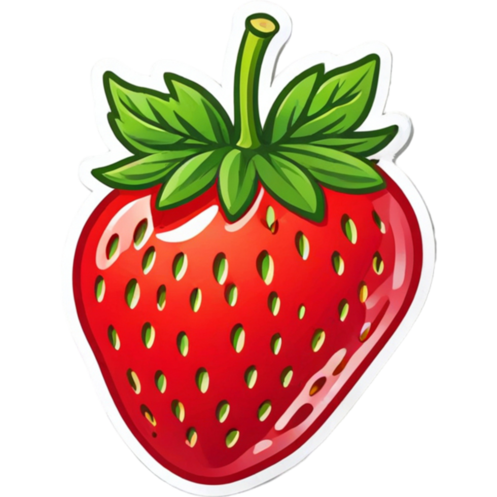 Fresh Strawberry Fruit Sticker png