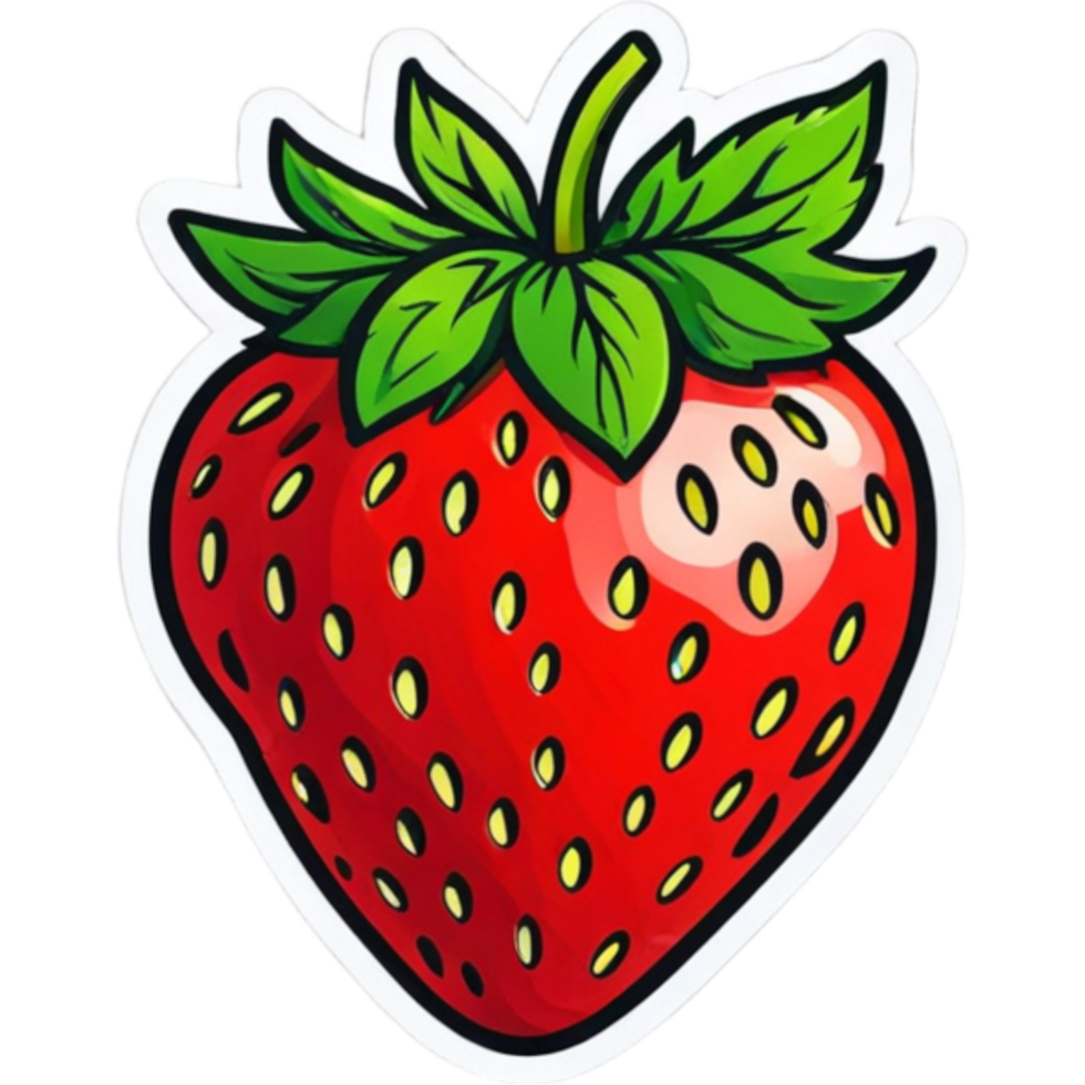 Fresh Strawberry Fruit Sticker png