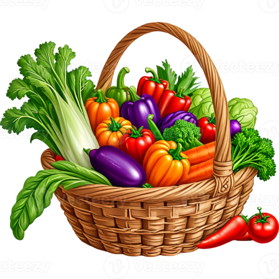 Vegetable food nutritious on basket png