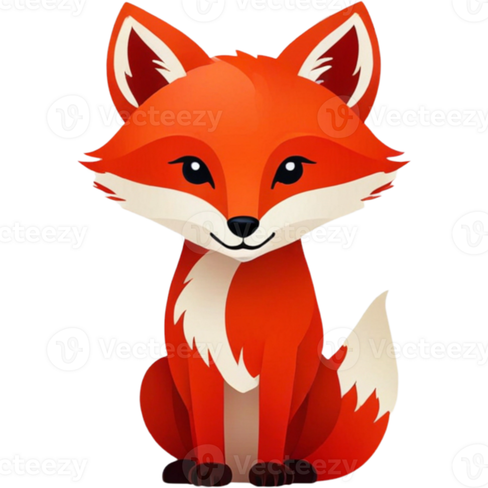 A red precious fox png