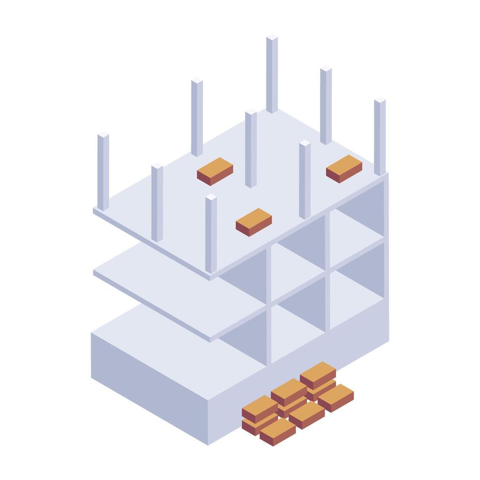 Mining Machinery Isometric Icons vector