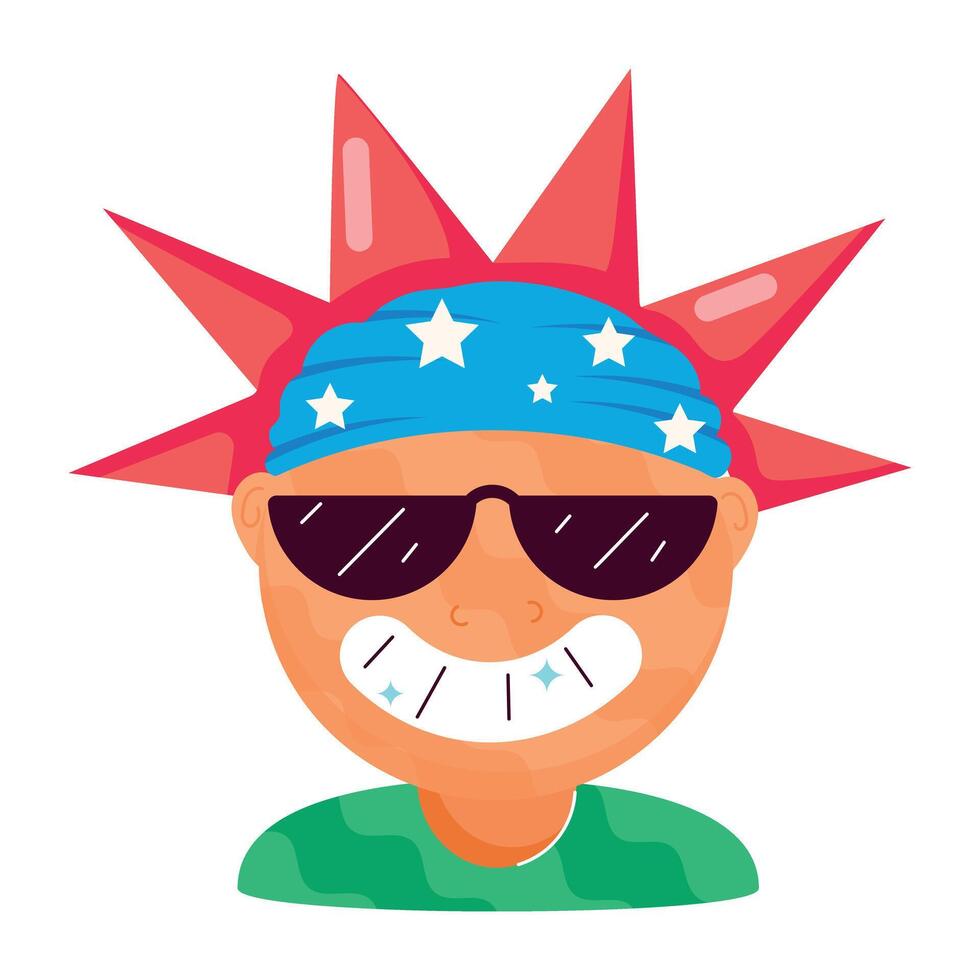 American Independence Day Flat Stickers vector