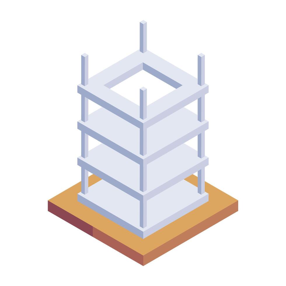 Mining Equipment Isometric Style Icons vector