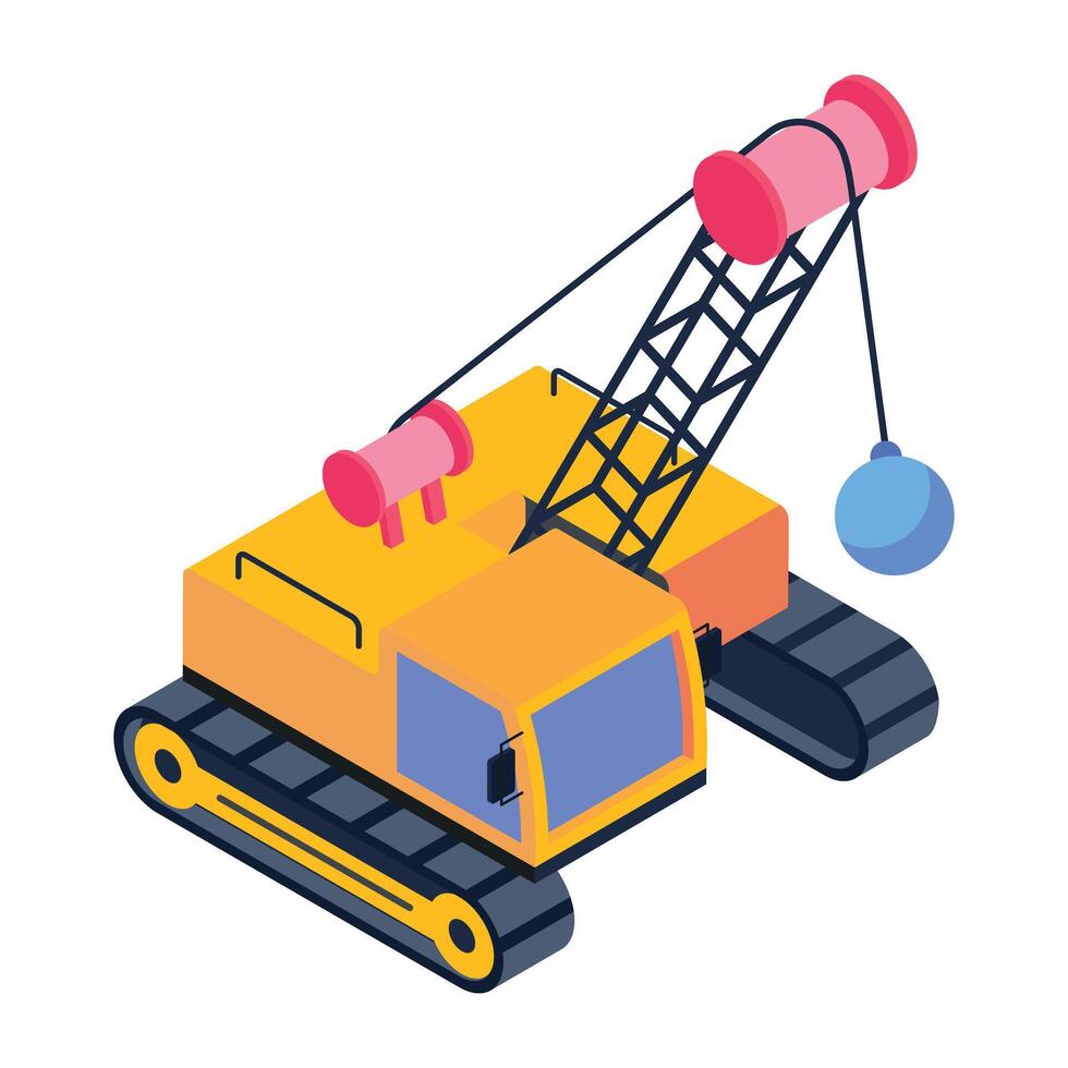 Mining Machinery Isometric Icons vector