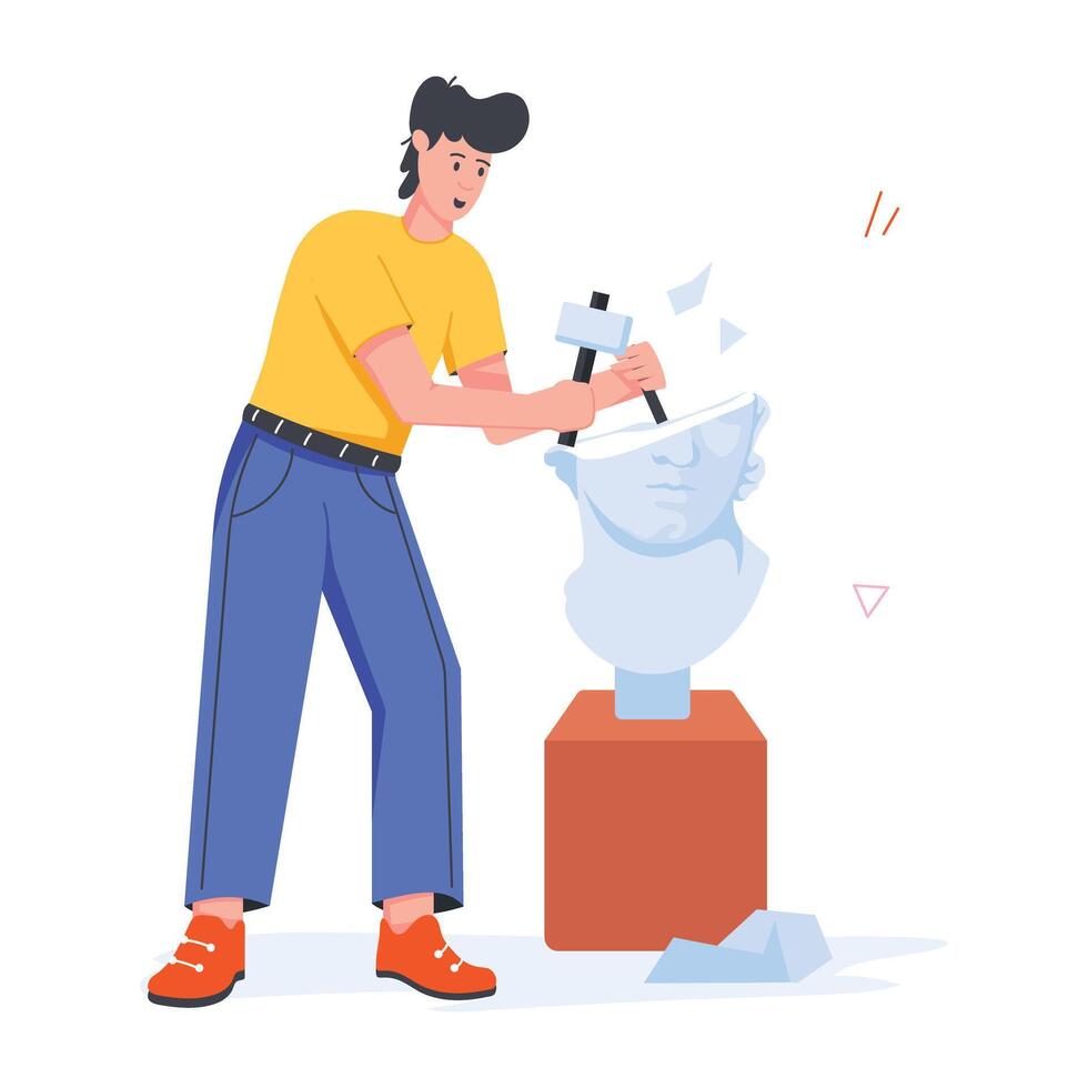 People Working Flat Character Icons vector