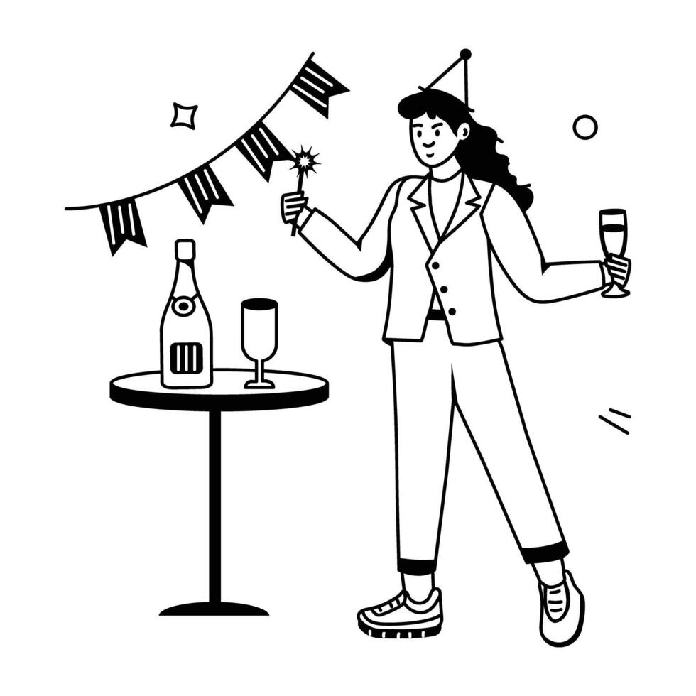 Event Celebrations Flat Character Icons vector